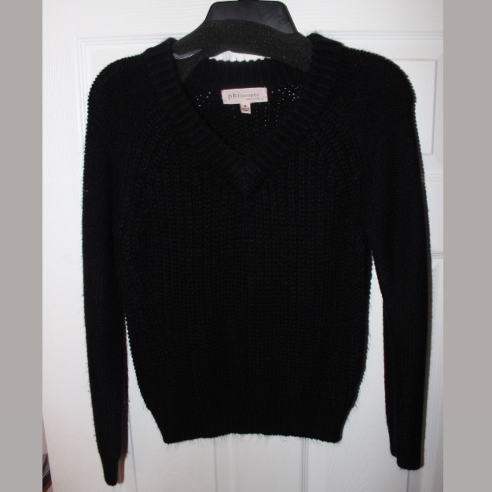 Philosophy Black V-neck Sweater